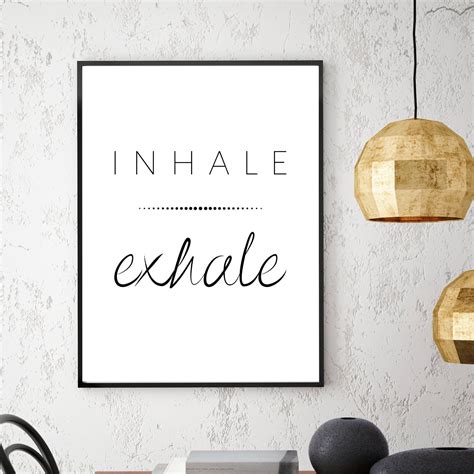 Inhale Exhale Print Breathing Art Yoga Art Print Motivational Poster