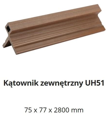 ULTRASHIELD UH51 Kątownik kompozytowy narożny 75x77x2800 Teak