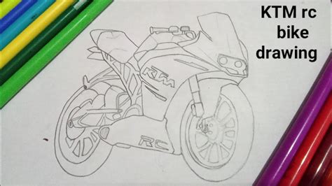 How To Draw Ktm Bike Step By Step For Beginners Ktm Rc200 Drawing Bike Drawing Atelier