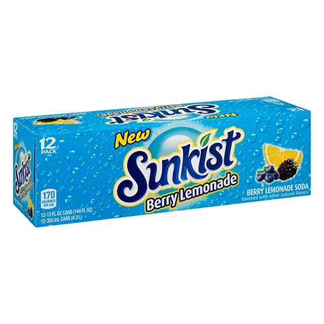 Sunkist Berry Lemonade 12 Oz Cans Shop Soda At H E B