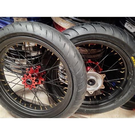 Jual PAKET VELG SUPERMOTO MURAH MERIAH TINGGAL PASANG WHEELSET VELG SET