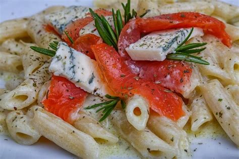 Premium Photo Penne With Salmon