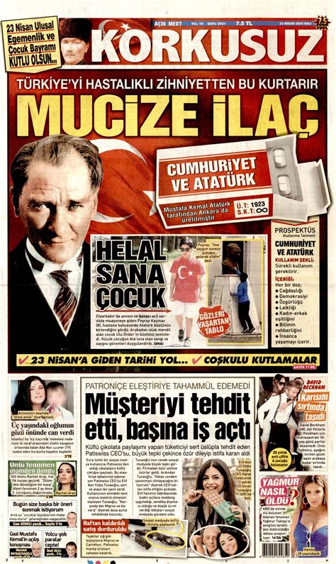 Korkusuz Gazetesi Korkusuz Manşet Oku Haberler 23 Nisan 2024