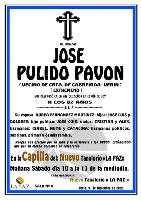 ESQUELAS VERÍN José Pulido Pavón