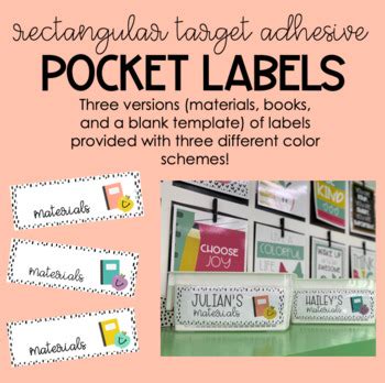 Rectangular Target Adhesive Pocket Labels By Crafting In The Classroom