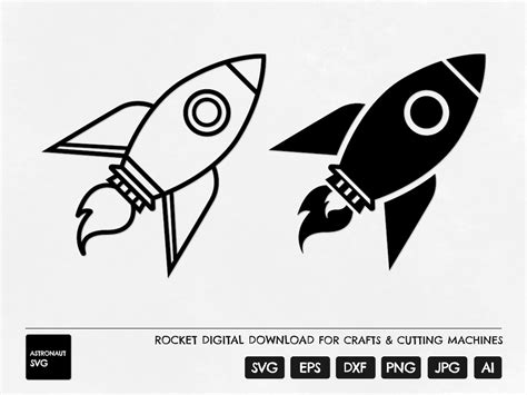 Rocket Svg Rocket Cut File Rocket Silhouette Space Svg Space Cut