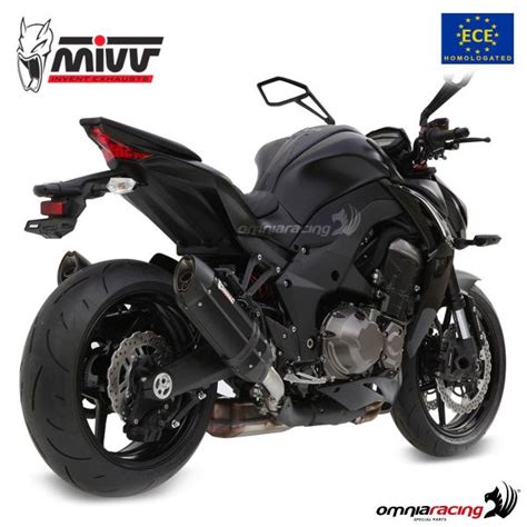 Mivv Pair Of Exhausts Slip On Suono Approved Black Steel Kawasaki