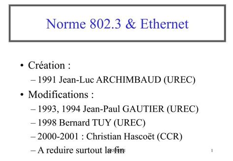 Ppt Norme 802 3 And Ethernet Powerpoint Presentation Free Download