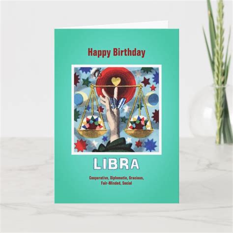 Happy Birthday Libra Zodiac Sign Card | Zazzle.com