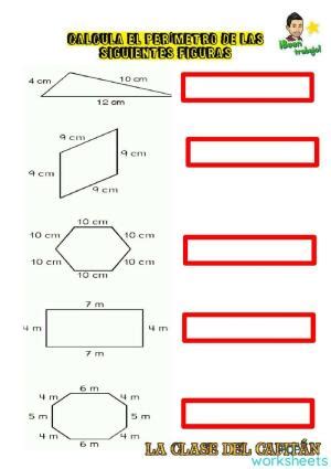 Ejercicios De C Lculo De Per Metro Ficha Interactiva Topworksheets