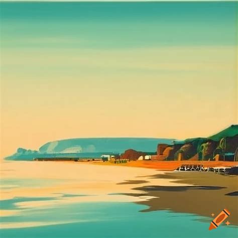 Vintage Travel Poster Artwork Of Grange Over Sands On Craiyon