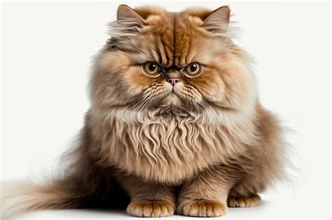 premium photo brown persian cat   pure white background