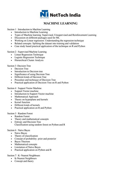 Machine Learning Course Syllabus Nettech India By Nti Thane Issuu