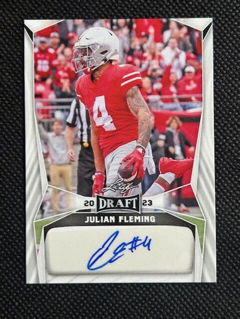 2023 Leaf Draft Autographs Red BA JF2 Julian Fleming AU RC For