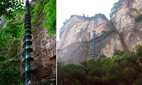 Taihang Mountains 300ft Spiral Staircase To Give Chinese Tourists A