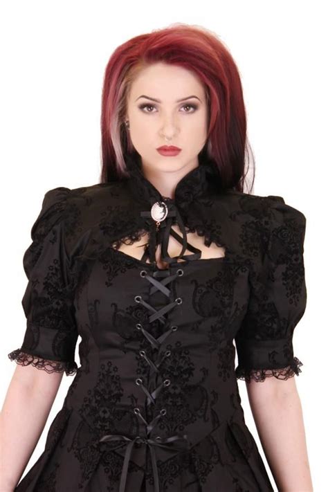 Phaze Gothic Bolero Kiara Lily Cameo Bolero Flocked Victorian Gothic