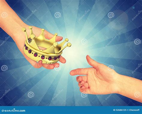 Hand Passing Gold Crown Stock Image Image Of Dimonds 52686125