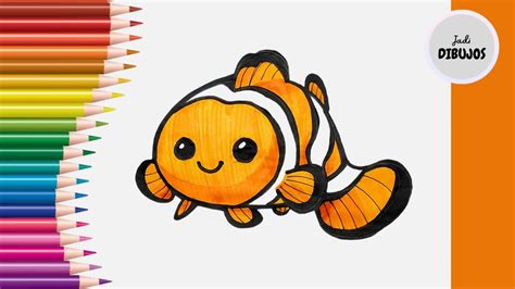 C Mo Dibujar Un Pez Payaso F Cil How To Draw A Clownfish Easy