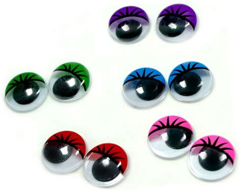 Wackelaugen Mit Wimpern Bastelbedarf Selbstklebend 8mm 20mm Rund