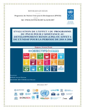 Fillable Online Evaluation De L Effet Du Programme Du Pnud Pour L