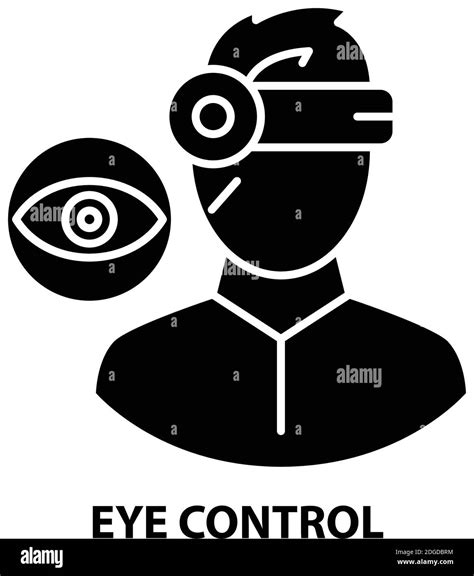 Eye Control Icon Black Vector Sign With Editable Strokes Concept