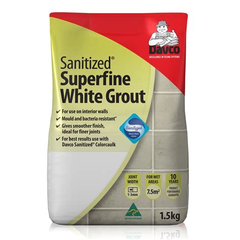 Davco 1 5kg Sanitized Superfine White Grout Bunnings Warehouse