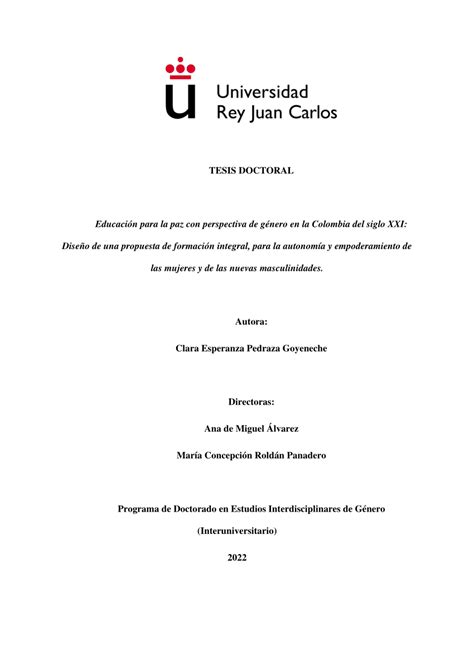 PDF TESIS DOCTORAL Educación para la paz con perspectiva de género en