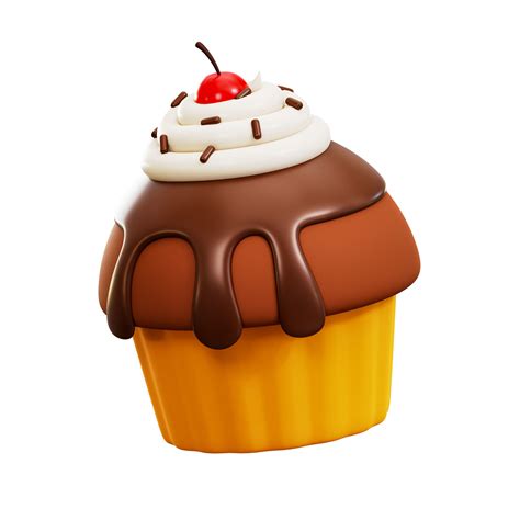 D Model Cupcake Choco Vr Ar Low Poly Cgtrader