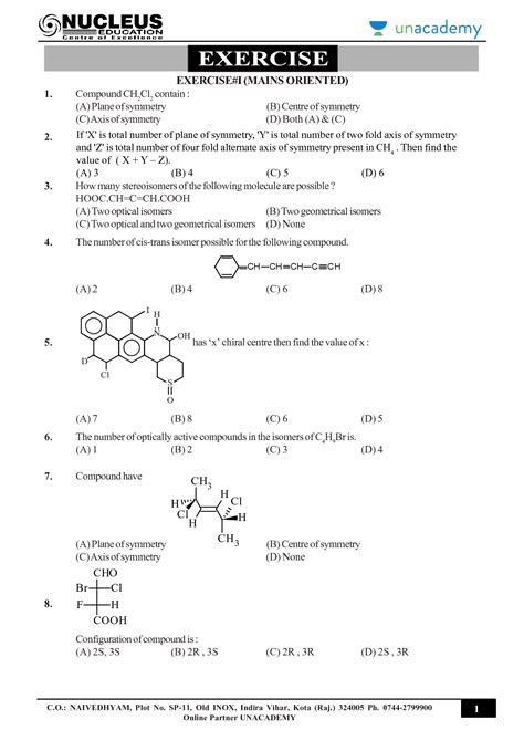 SOLUTION Stereoisomerism IIT Advance Studypool