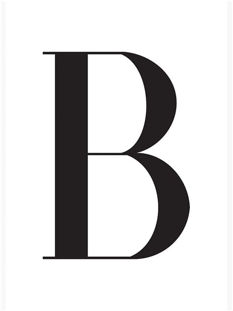 Bold Letter B Monogram Typography Letter Art Canvas Print By