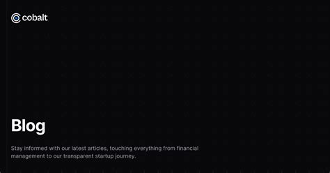blog expert insights  finance startups cobalt