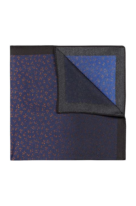 Hugo Boss Printed Pocket Square In Silk Twill Patterned Pocket