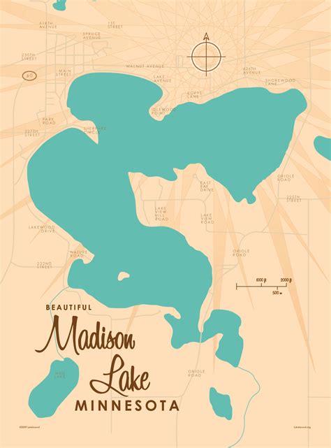 Madison Lake, MN Lake Map Lake Map Wall Mural - Murals Your Way