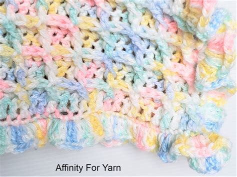 Waffle Stitch Crochet Baby Blanket Affinity For Yarn