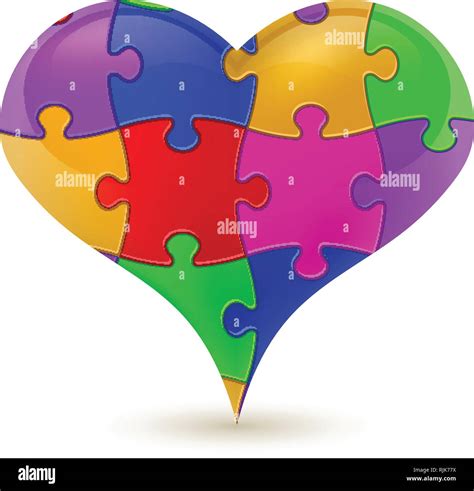 Puzzle Heart Vector Illustration Stock Vector Image Art Alamy