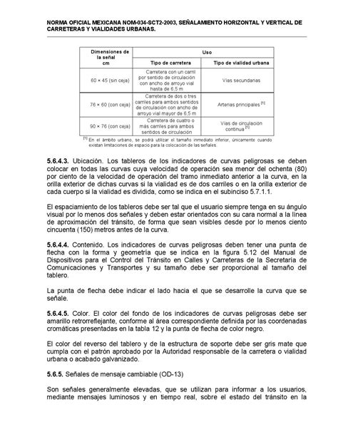 Nom Sct Se Alamiento Horizontal Y Vertical En Carreteras Y