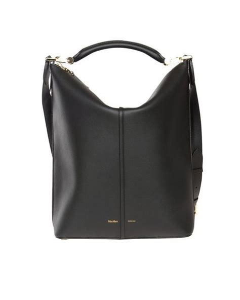 Max Mara Logo Printed Bucket Bag In Black Lyst