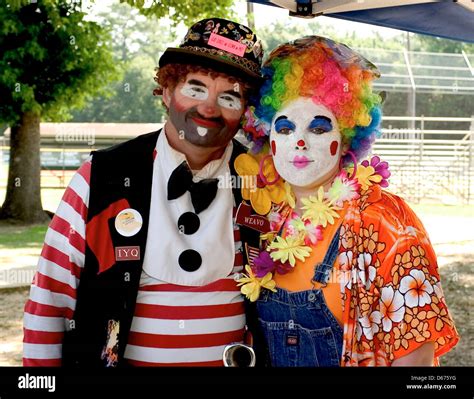 Man And Woman Clown Portraits Stock Photo Alamy