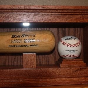 Baseball Bat Display Case With Ball Holder Solid Oak - Etsy