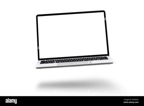 Laptop With White Screen Stock Photo Alamy