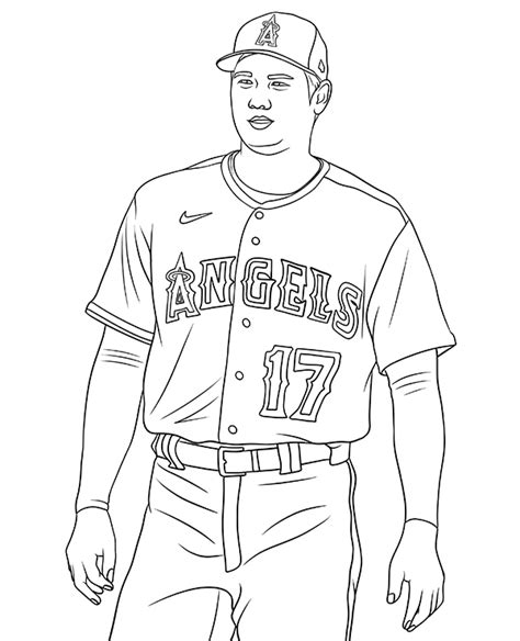 Baseball Coloring Page Shohei Ohtani