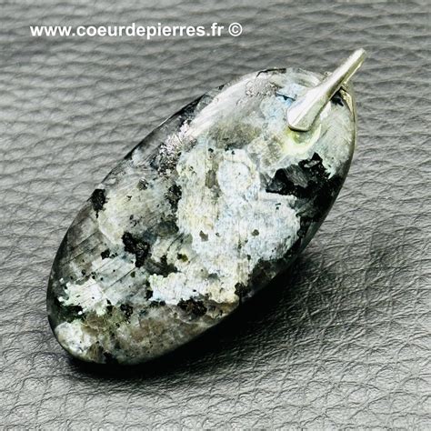 Pendentif en Larvikite de Norvége réf plv2 Cœur de Pierres