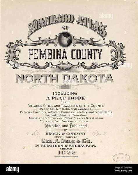 Standard Atlas Of Pembina County North Dakota Including A Plat Book