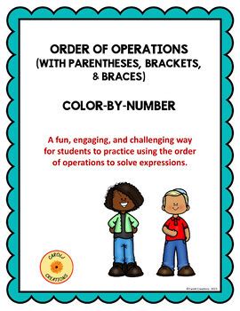 Order Of Operations With Parentheses Brackets And Braces Color By Number