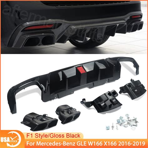 Rear Bumper Diffuser Kit For Mercedes Benz Gle Gls W166 X166 Amg Line 2015 2018 For Sale