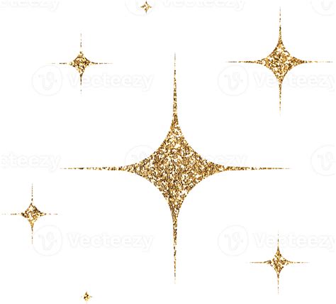 Gold Glitter Stars Png