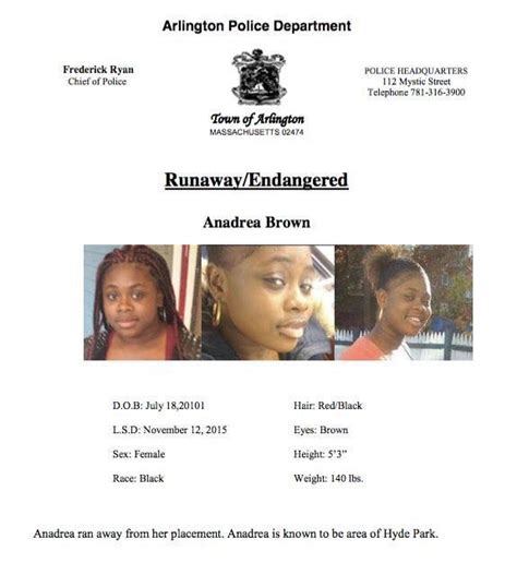 Update Girl Missing From Arlington Frequents Hyde Park Arlington Ma Patch