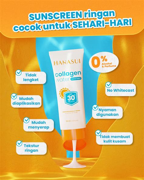 Hanasui Collagen Water Sunscreen Spf Lazada Indonesia