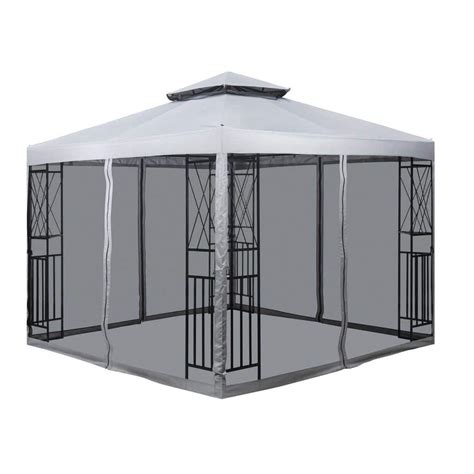 Afoxsos 10 Ft X 10 Ft Light Gray Outdoor Patio Garden Gazebo Tent