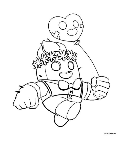 Spike Et Spike Sakura Coloriage Brawl Stars Imprimer A4